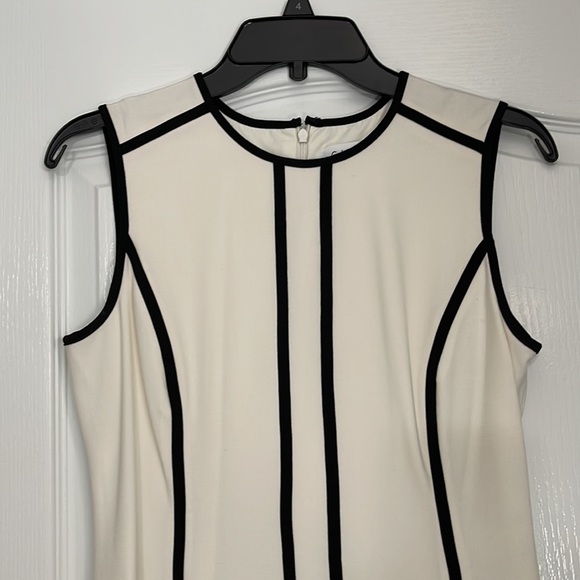 Calvin Klein Ivory Black Dress Size 4 - Picture 2 of 11